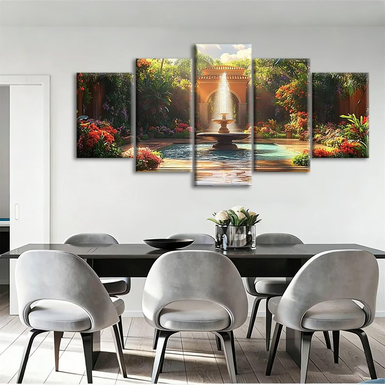 5 sztuk Ogród Diament Malarstwo Pełny Zestaw 100x60cm, Zestaw 5D Diamentowe Malowanie Dorosłych Krajobraz, Mozaika Haft Szklany Relaks i DIY Rzemiosło, Sztuka Dekoracja ścienna do domu W5-700