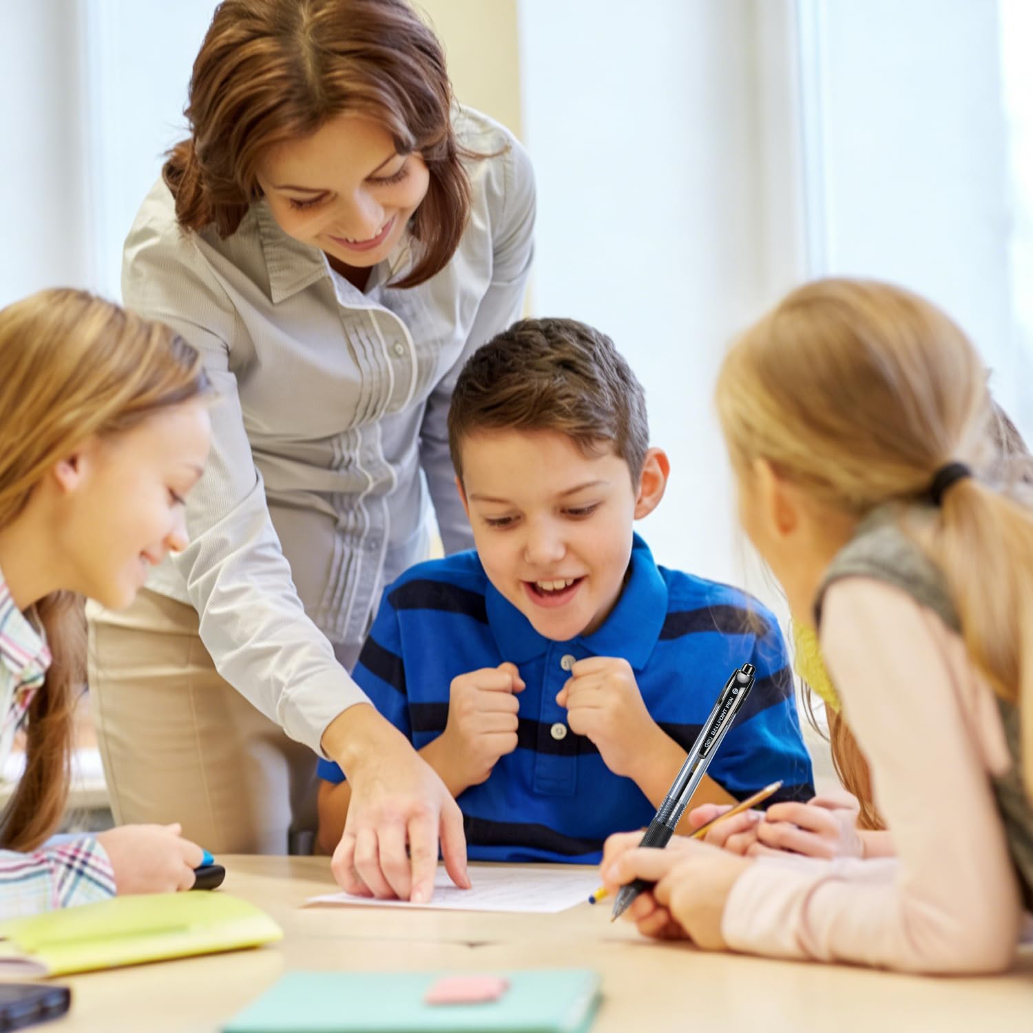 deli Pens Bulk 50 Pack Ballpoint Pens Black Ink 1 0MM Medium Point Smooth Writing Retractable Pen with — view 8