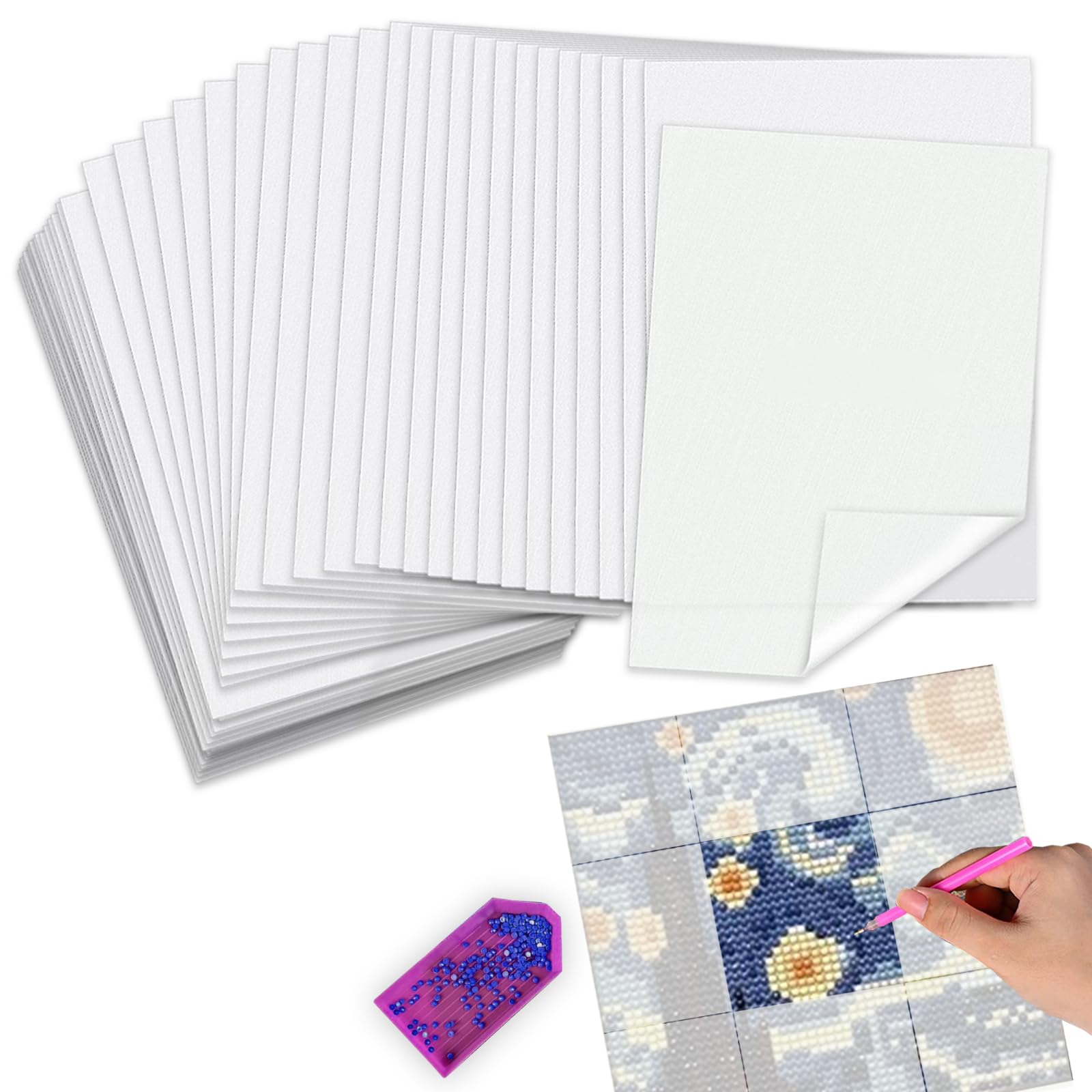 Diamond Painting Release Paper, Double-Sided Non-Stick Release Paper for Diamond Art 15x10cm Diamond Painting Cover Replacement for 5D Diamond Painting Accessories and Tools - 100 Pieces-picture-37