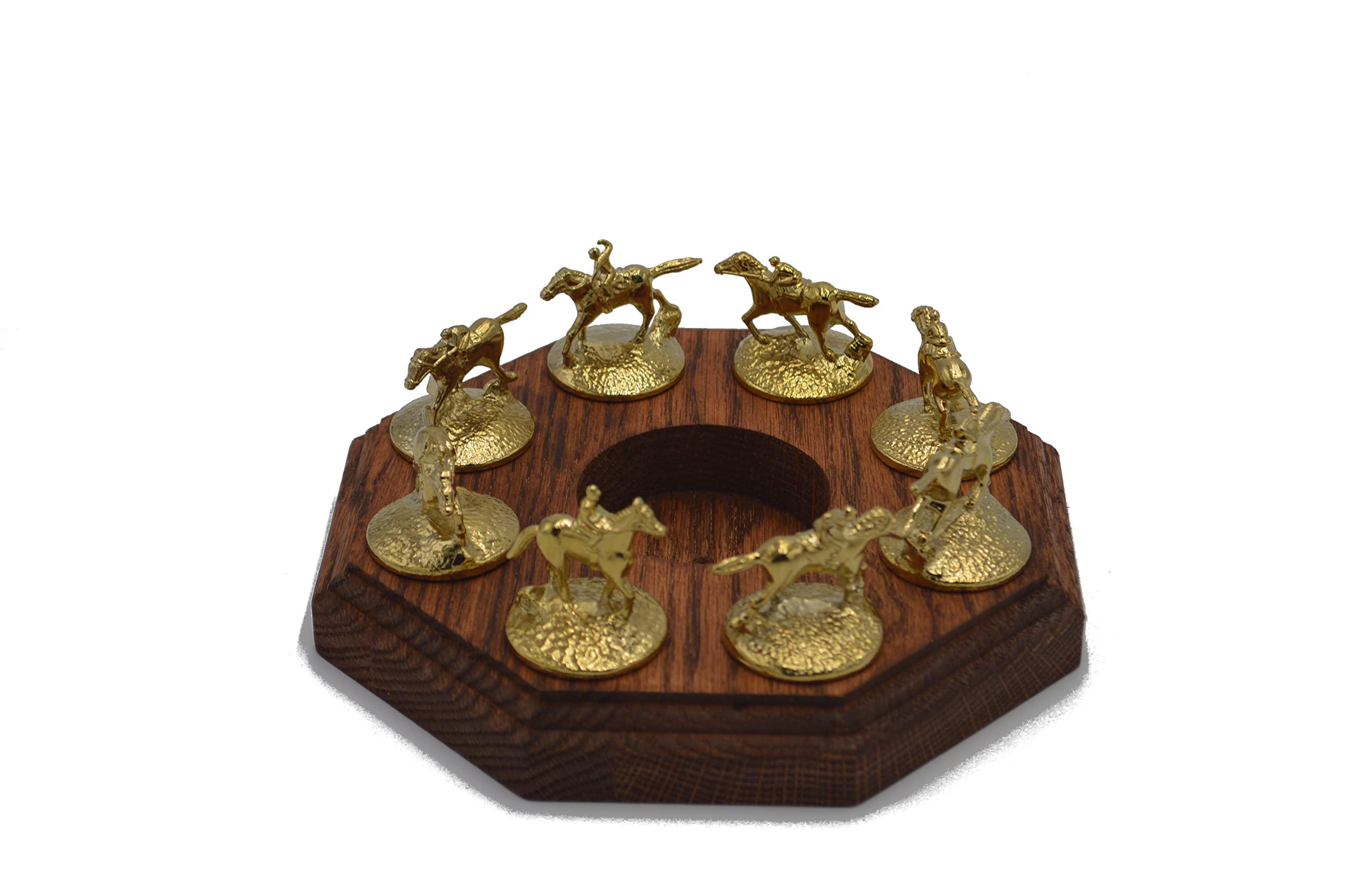 Elite Wine Racks Lighted Octagon Display for Blanton's Horse Cork Stoppers- Choice of Several Woods and Finishes- Blantons- Buffalo Trace (English Chestnut)