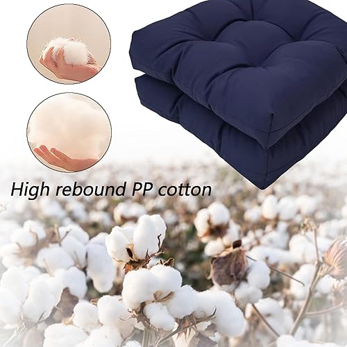 Miniatura 2 de Paquete de 2 cojines de asiento copetudos para interiores y exteriores, cojines para sillas de exterior, cojines de patio en forma de U para