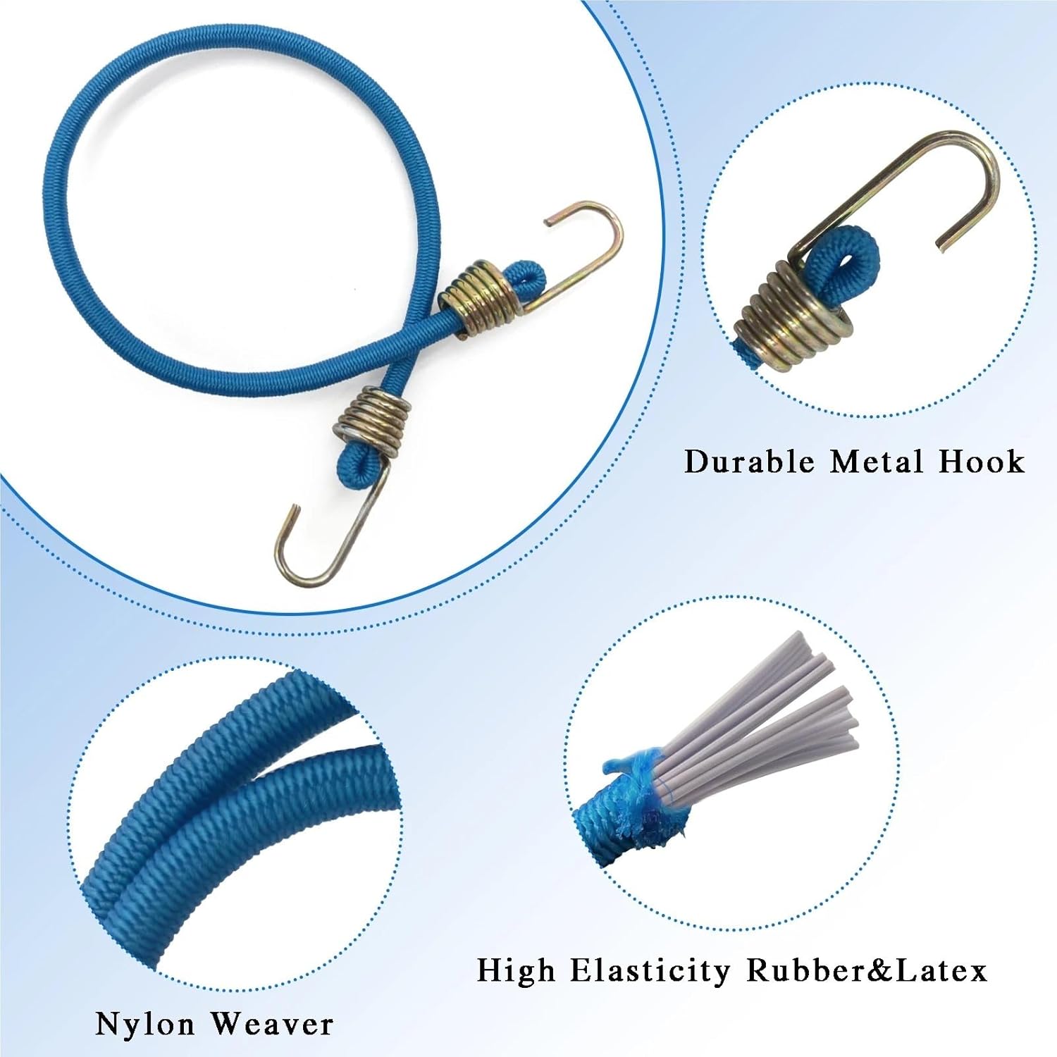 Small Bungee Cords with Hooks 10Pcs Small Bungee Cords with Hooks Heavy Duty Elastic Luggage Cord 30cm Strap String with Kayak Camping Cycling Rope(Red)