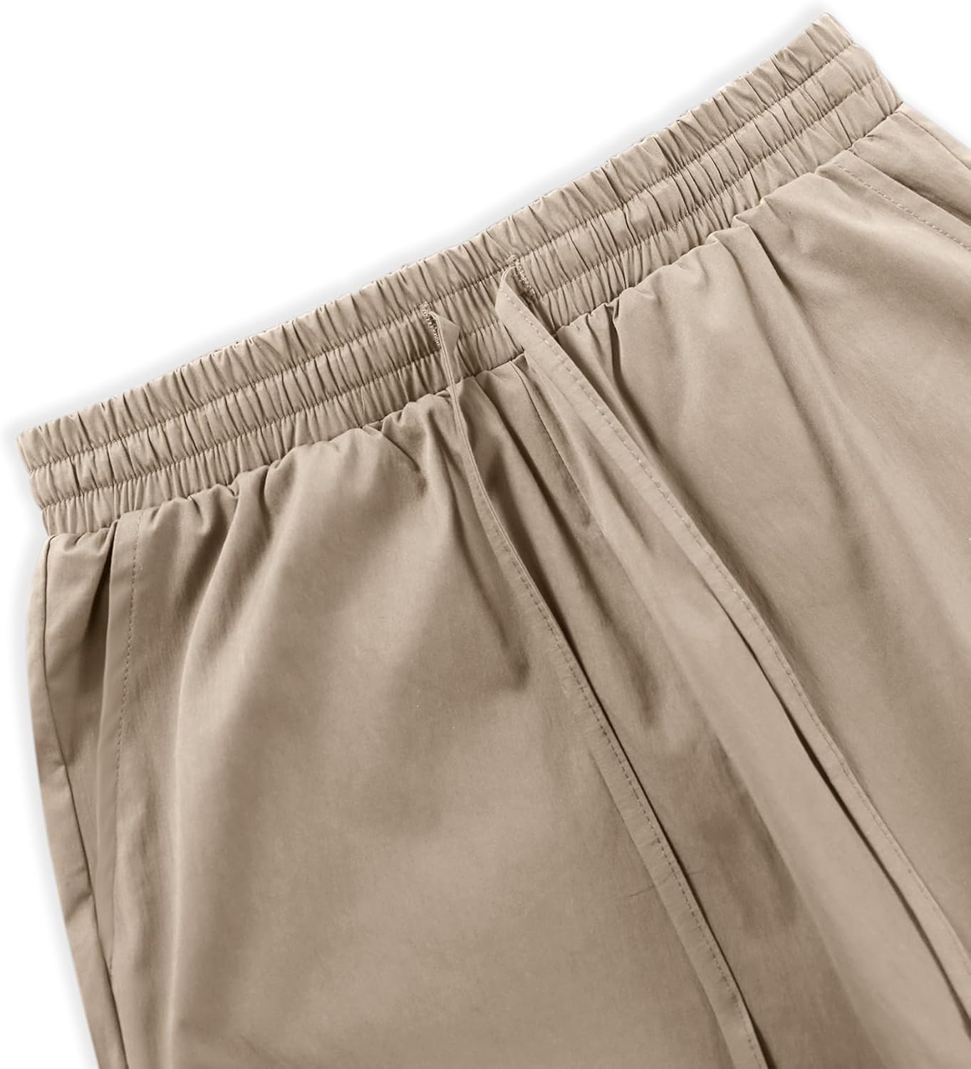 SOFIA'S CHOICE Women Cargo Jogger Pants Drawstring Mid Rise Athletic Workout Pant Khaki Medium