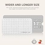 OTHWAY Mat de bain pour Tub Non-dérapant: 39" X 17" Matelas de bain long avec attrape-chevaux │Big Drain Holes Douche Mats pour douche intérieure │Machine lavable (Grey)