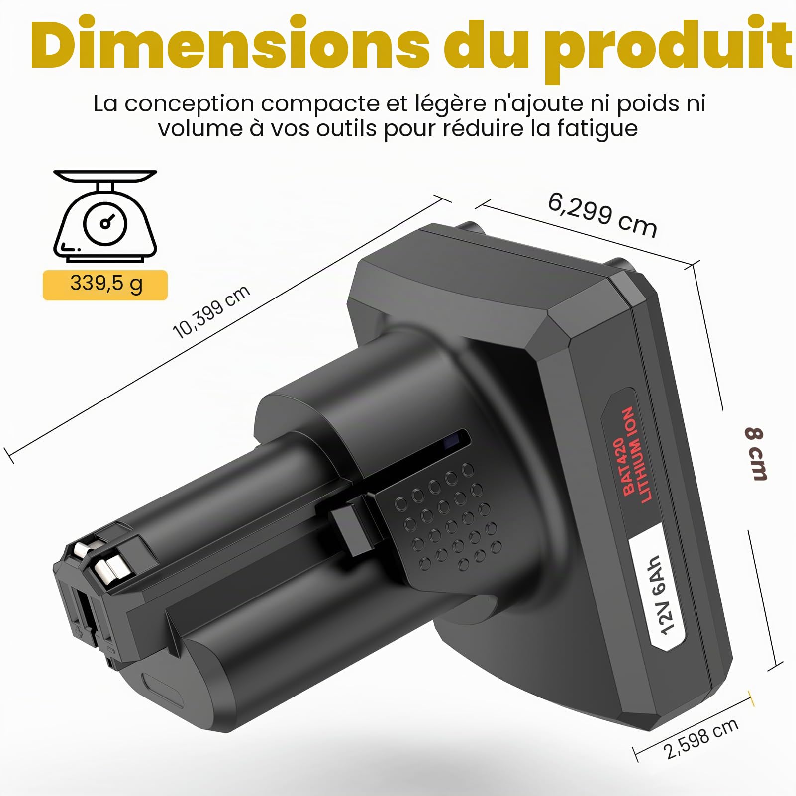LabTEC 12V 6000mAh Li-ION Batterie pour Bosch BAT420 (2)