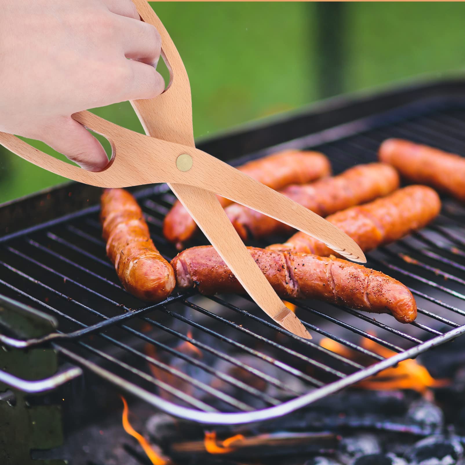 OUNONA 5piezas Pinza De Barbacoa Antideslizante De Inoxidable Para Servir Alimentos Clip Multifuncional Para Pan y Pasta Utensilio De Cocina Ergonomico