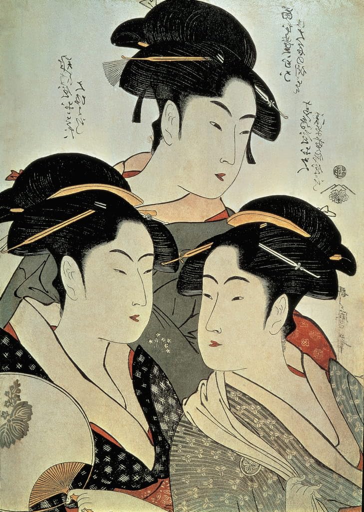 Affiche Kitagawa Utamaro la courtisane Seyama - Impression haut de gamme ukiyo-e 60x90cm