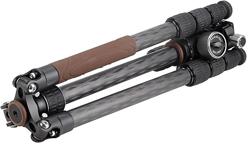 Miniatura 3 de Leofoto LX-224CT+XB-32Q Trípode de viaje, serie urbana, fibra de carbono, secciones de 4 patas, portátil y ligero, pierna reversible y columna