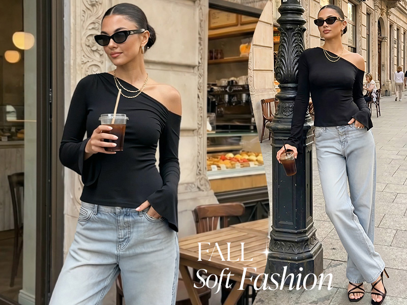 ZESICA Women's Off Shoulder Tops Bell Long Sleeve Shirts 2026