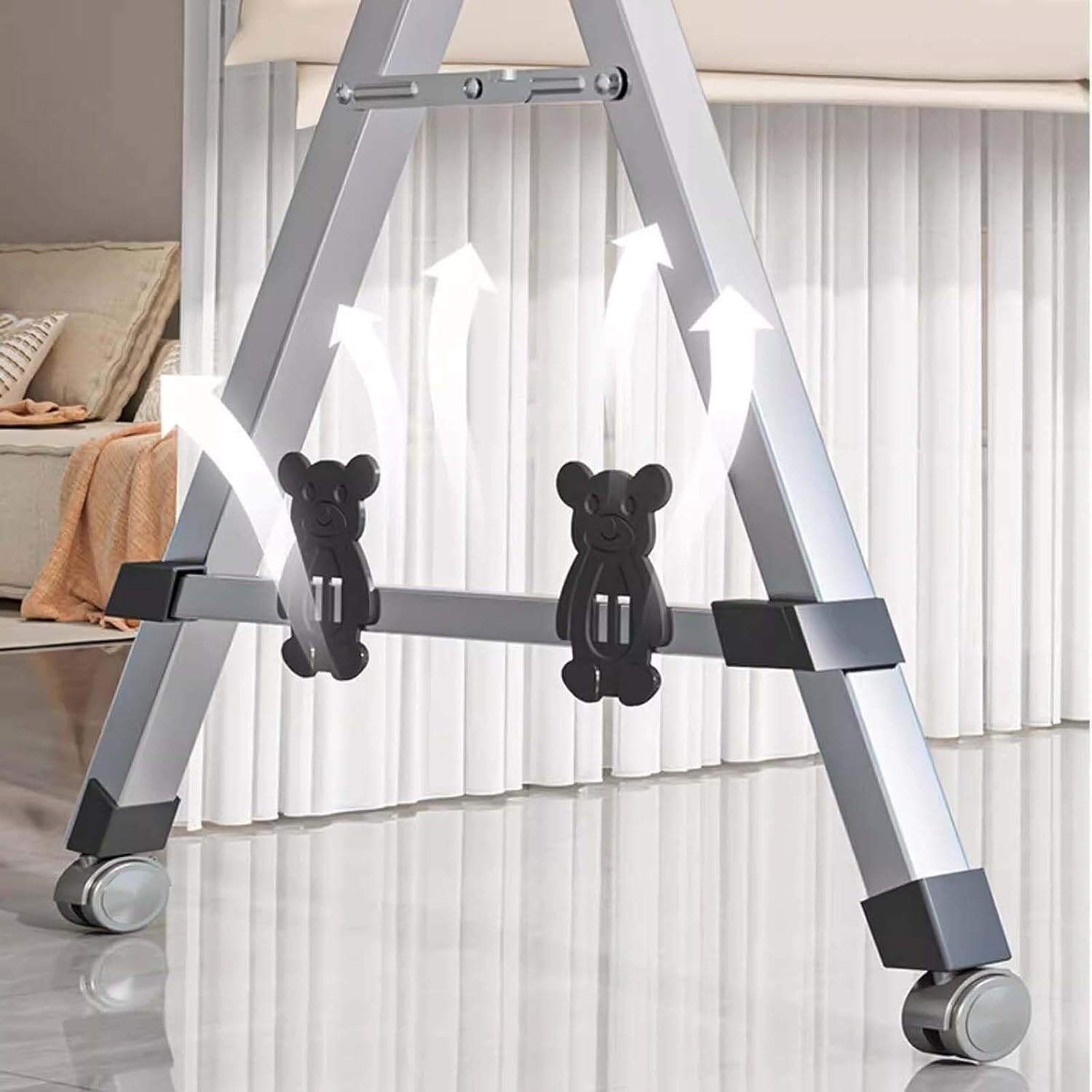 Foldable Space-Saving Clothes Rack Floor-Standing Clothes Rack Tripod Portable Rotating Clothes Rack，Foldable Stainless Steel Laundry Drying Rack - Heavy Duty Clothes Dryer for Indoor/Outdoo