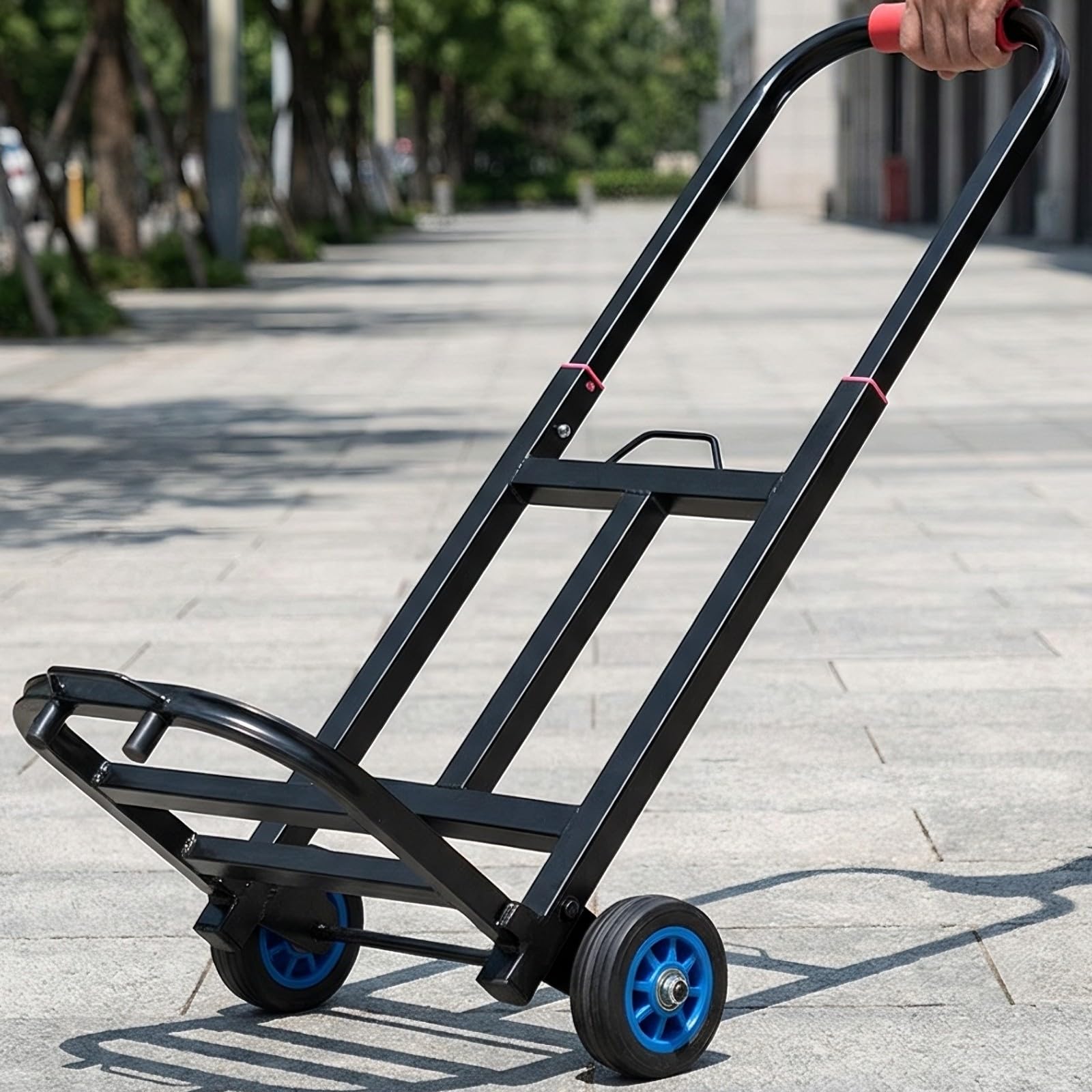 Carrello con Ruote Regolabile Telaio in Metallo Resistente, Carrello Pieghevole, per, servizi di consegna, Addetti Consegne