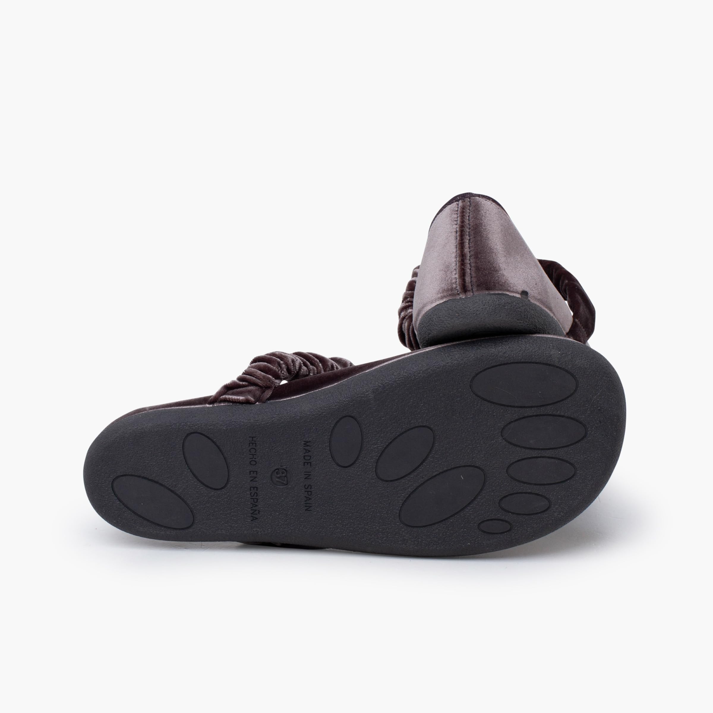 Pisamonas Merceditas Barefoot Terciopelo Tira Fruncida