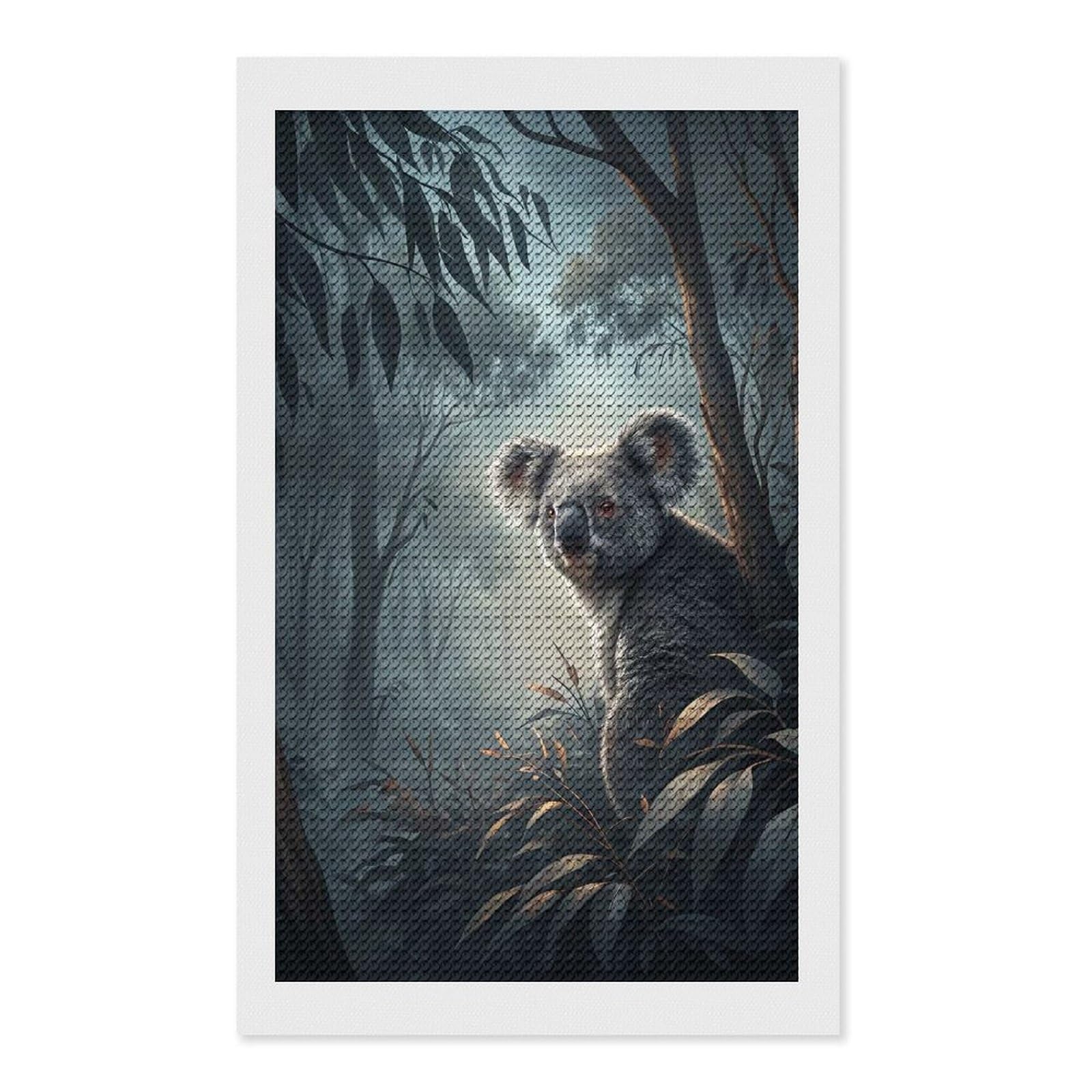 Junmoney Koala in A Misty Forest Diamond Painting Set 12"x20", Holiday Gift Idea, for Creative Relaxation, Fun Craft Experience, Vintage Style Decor