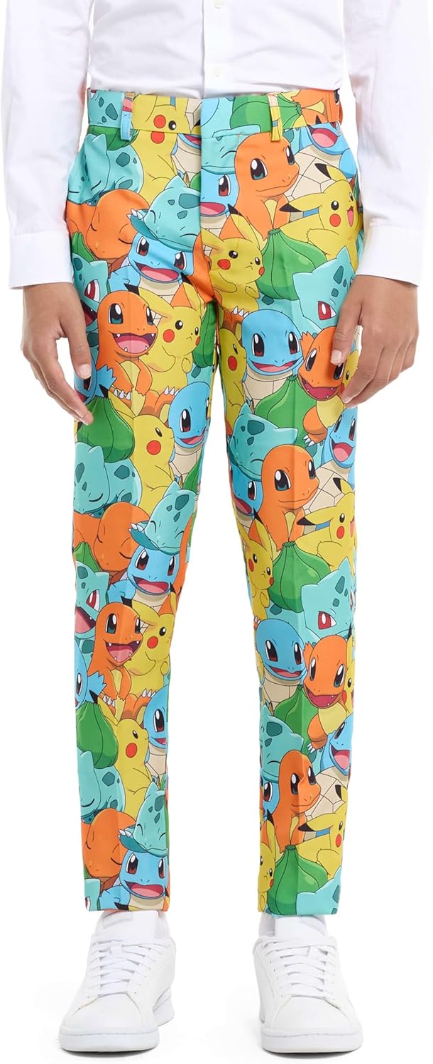 Opposuits Teen Boys Pokémon Suit - Pikachu Outfit - Including Blazer, Pants and Tie - Multicolor