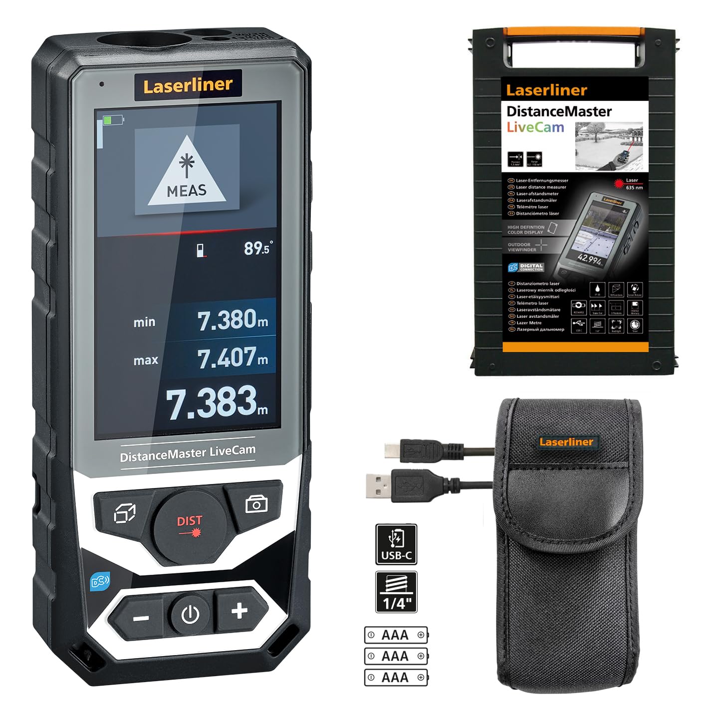 Télémètre Laser Laserliner DistanceMaster LiveCam Plage de Mesure (Max.) (détails) 150 m