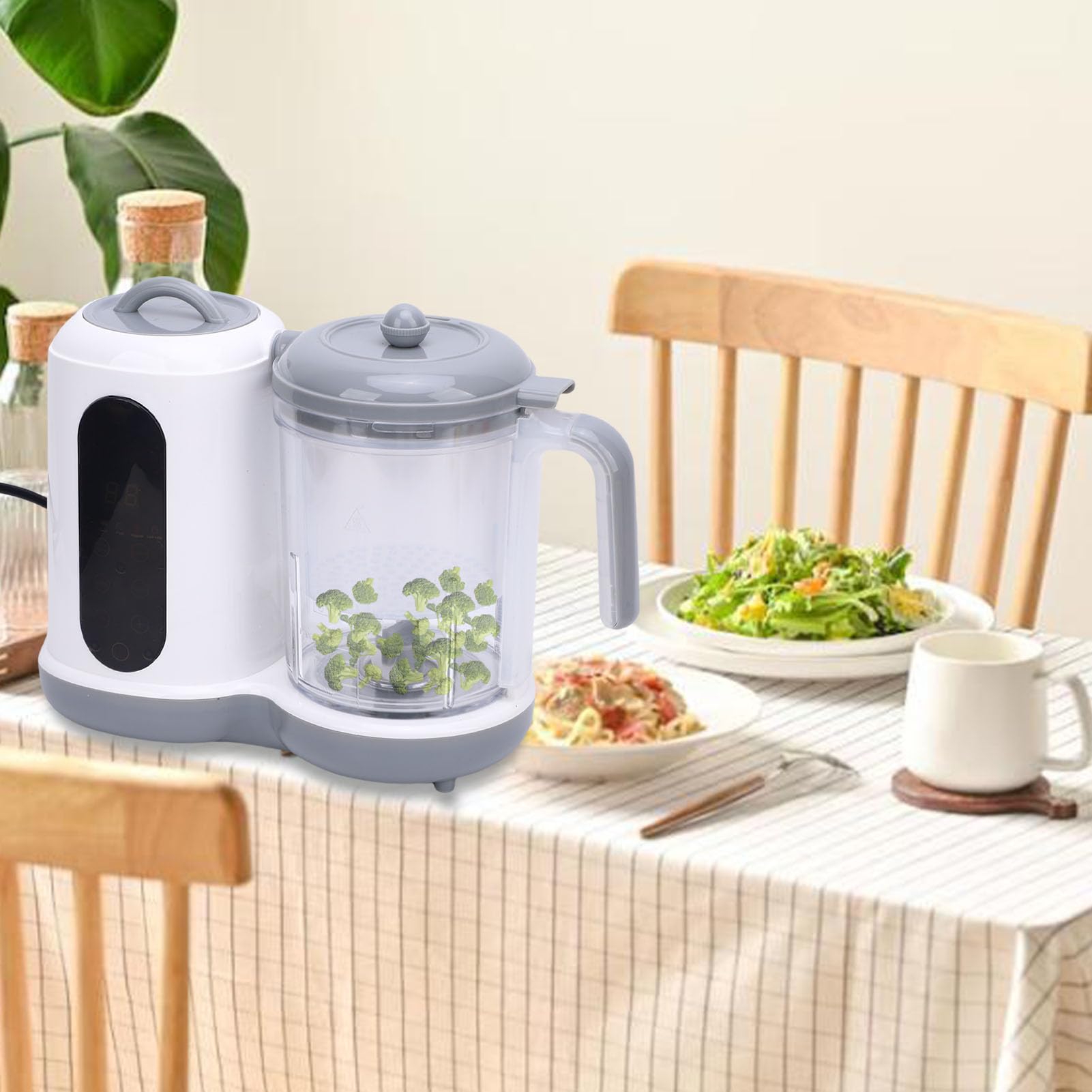 Preparatore per alimenti per bambini, cottura automatica e macinazione per la facile preparazione dei pasti per bambini, grande capacità, in plastica (spina europea)