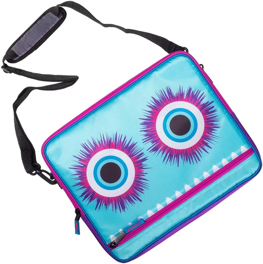 Weekly Top Sale Case it Universal Monster Eye Zipper Binder with Removable Laptop Sleeve, 2-Inch O Rings, Shoulder Strap, Magenta