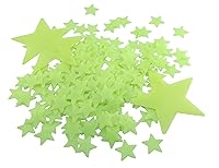 Vista 10 de 204 calcomanías de pared de plástico noctilucente fluorescente de 1.2 pulgadas que brillan en la oscuridad, para el hogar, techo, pared, dormitorio