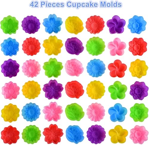 Miniatura 4 de Vasos de silicona reutilizables para hornear, forros de silicona de tamaño mini de 2 pulgadas para hornear, forros reutilizables para muffins con