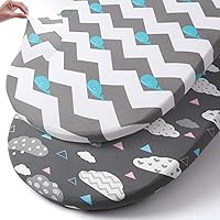 Vista 34 de BROLEX - Juego de sábanas elásticas ajustables para moisés, paquete de 2 sábanas para moisés/colchón, unisex, para niños y niñas, ultra suave, búho