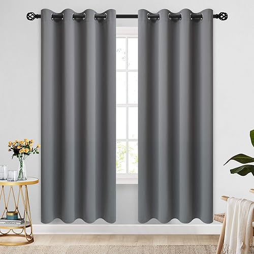 Miniatura 128 de COSVIYA Cortinas 100% opacas para dormitorio con forro negro, bloqueo de luz completa, aislamiento térmico y ojales, tratamiento de ventana de 54