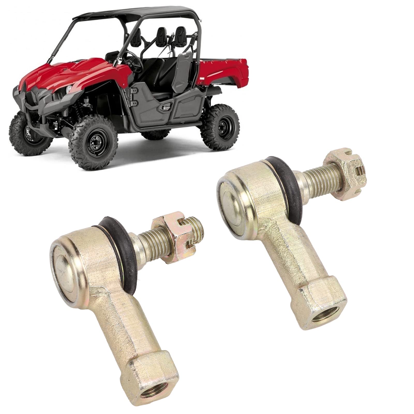 Embout de Biellette de Direction, Kit de Rotules D'extrémité de Biellette de Direction M12 Caoutchouc de Rechange en Acier Chromé pour Outlander 1000 500 570 650 800R L 450