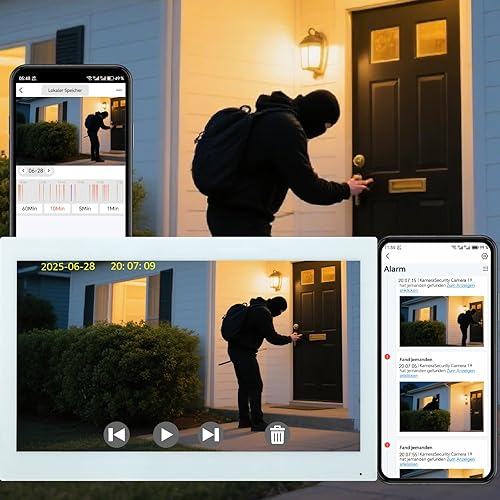 Miniatura 4 de Sistema de intercomunicación de timbre de video inteligente para el hogar con pantalla táctil grande de 10.1 pulgadas, cámara de visión nocturna de