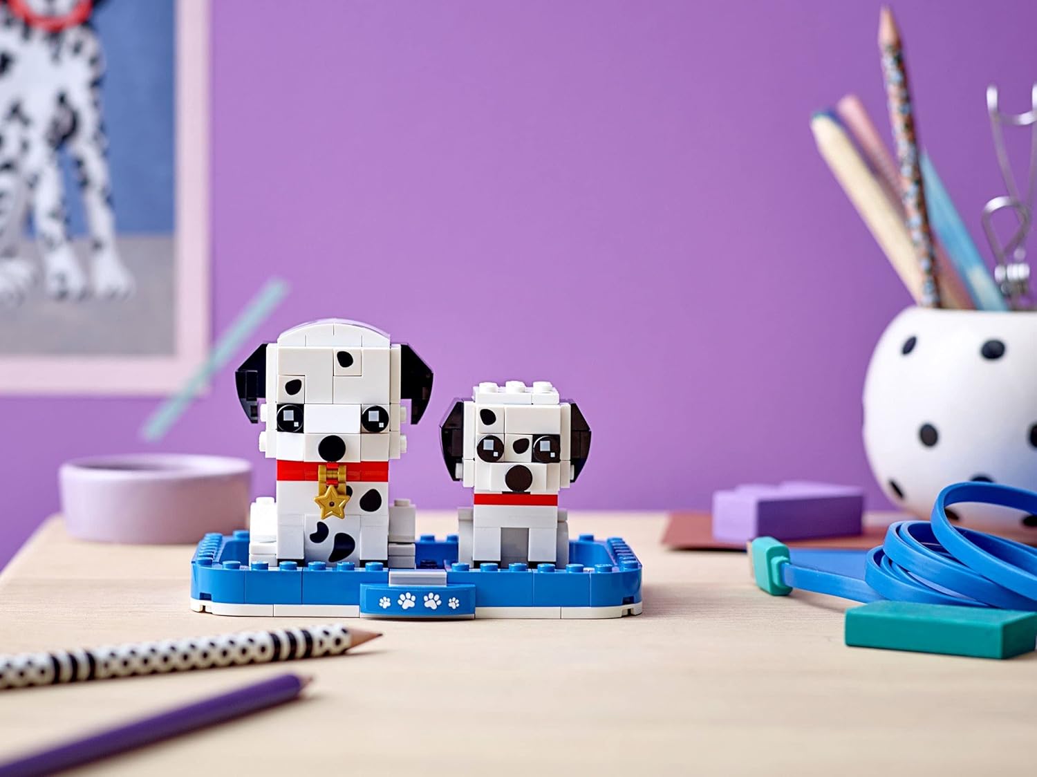 LEGO BrickHeadz Pets 40479 Dalmatian Dog and Puppy Set, Red, Smal - Image 4
