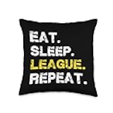 Eat Sleep League Repeat Sports Game Gaming Gift Throw Pillow