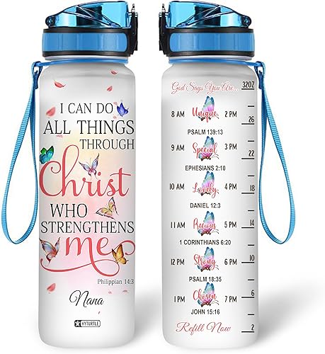 Vista 33 de Hyturtle Botella de agua motivacional personalizada con texto en inglés "Just A Girl Who Loves Butterflies", botella de agua motivacional