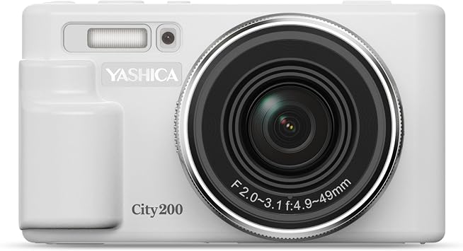 YASHICA City 200 4K Digital Camera for Photography Digital Camera with 4X Zoom, Auto Focus + Manual Focus, Supports Micro SD Cards, Mini Camera