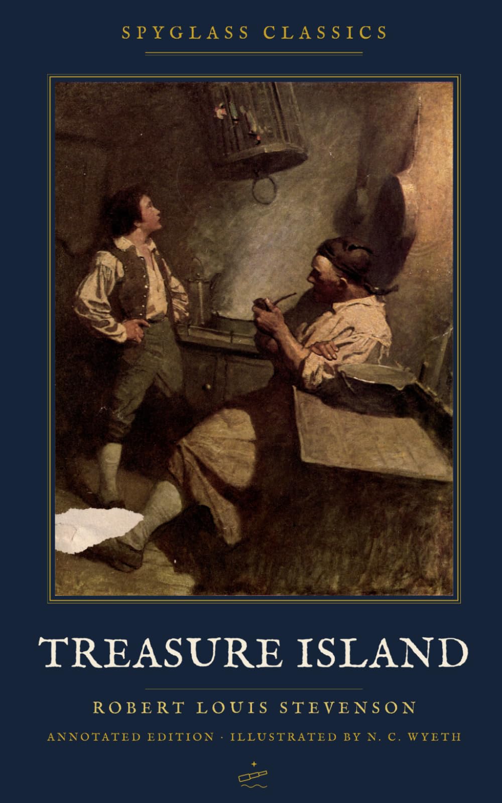 Treasure Island (Annotated): The Unabridged 1883 Text with the N. C. Wyeth Illustrations, a Ship's Dictionary, Discussion Questions, and Hands-On Lessons (Spyglass Classics)