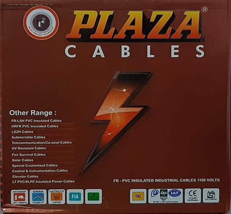 Plaza Wire 2.5 sq.mm CU PVC Insulated Industrial Cable 1100V -90MTR -Black Plaza Cables FR House Wire | Electrical Wire | Electric Wire for Home | Electric Wire for Office | Electrical Wires for Home | Electrical Wires for Office