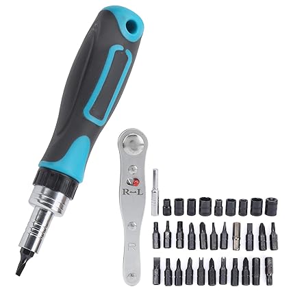 Ubervia Screwdriver Set, Multi - ?Function Fast Ratchet Socket Wrench Bit Replace Bit for Outdoor for Professional for Home