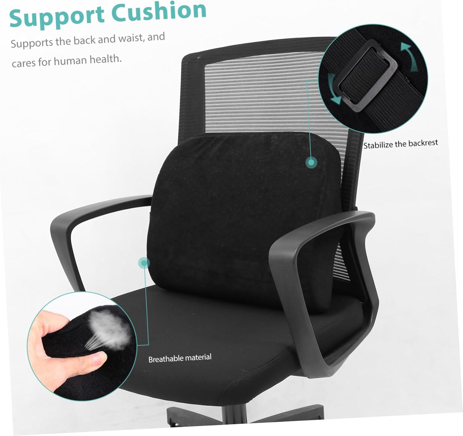 Memory Foam Lumbar Support Cushion Ergonomic Waist Pillow for Back Pain Relief Random Style for Office Chairs Car Seats and Pregnancy Comfort