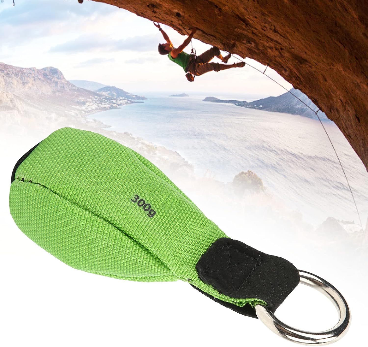 Arborist Throw Line Kit with Nylon Throw Bag, Lightweight Tree Climbing Rope Weight for Professional Arborists, Durable Sand - Filled Throwing Bag with Metal Ring for Precise Line (300g)