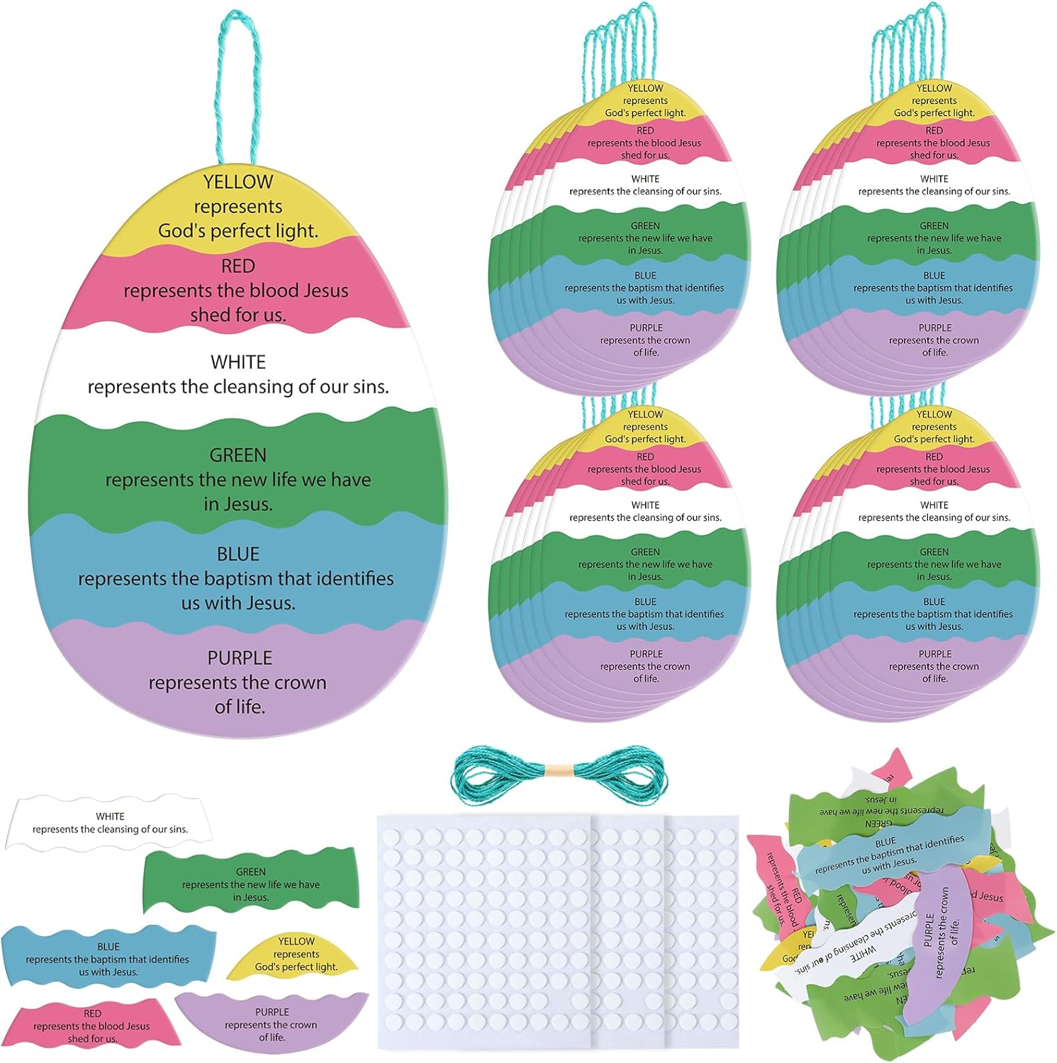 Sotiff 24 Sets Religious Colors of Faith Craft Kit, DIY Christian Paper Crafts Ornament Decor for Home Vbs Sunday School Pentecost Party Activity Decoration
