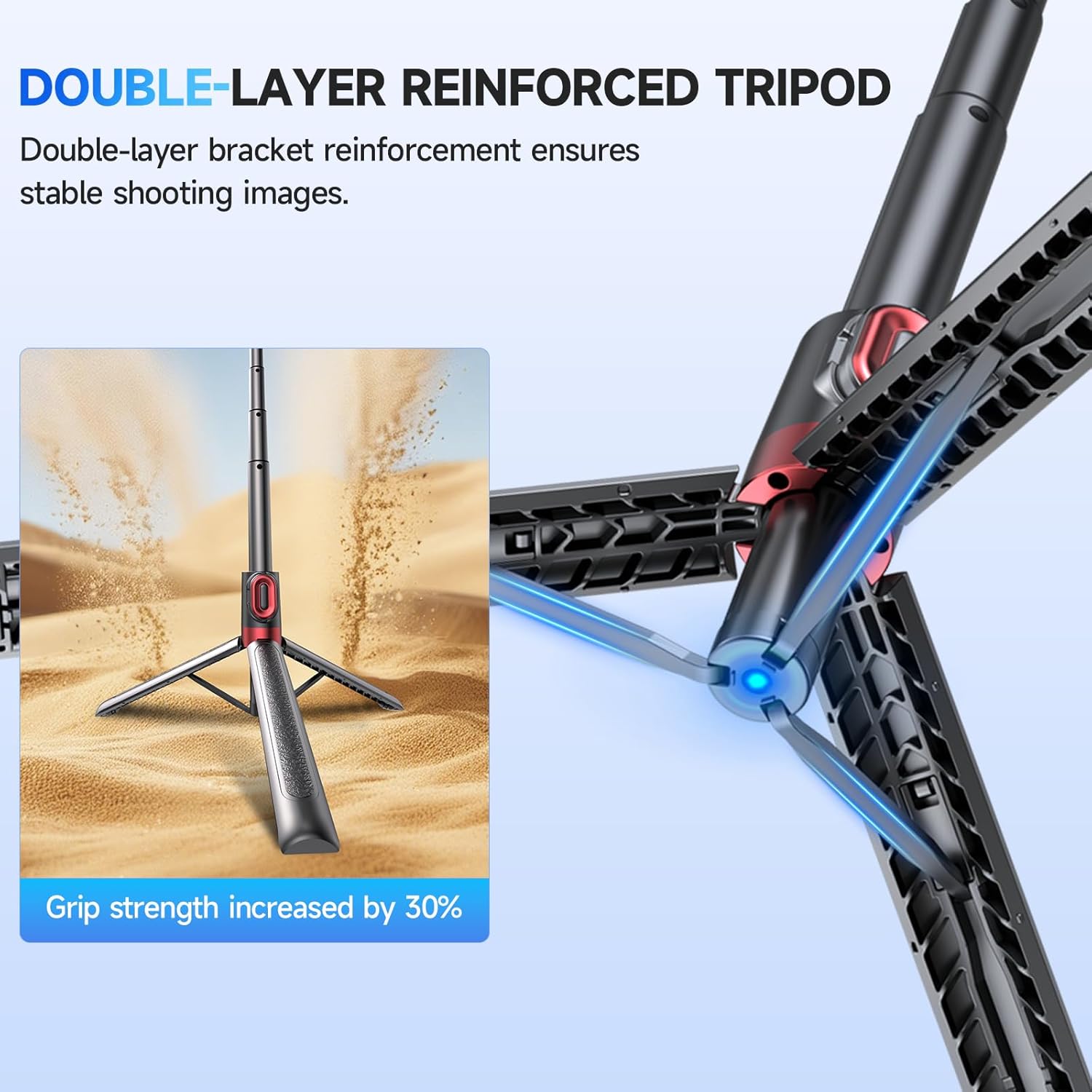 REQO Magnetic Tripod for iPhone and Android,Samsung Phones,51" Selfie Stick Tripod Mount with Remote,Portable Phone Selfie Stick Stand for Photo,Video Recording,Travel,Filming - Image 8