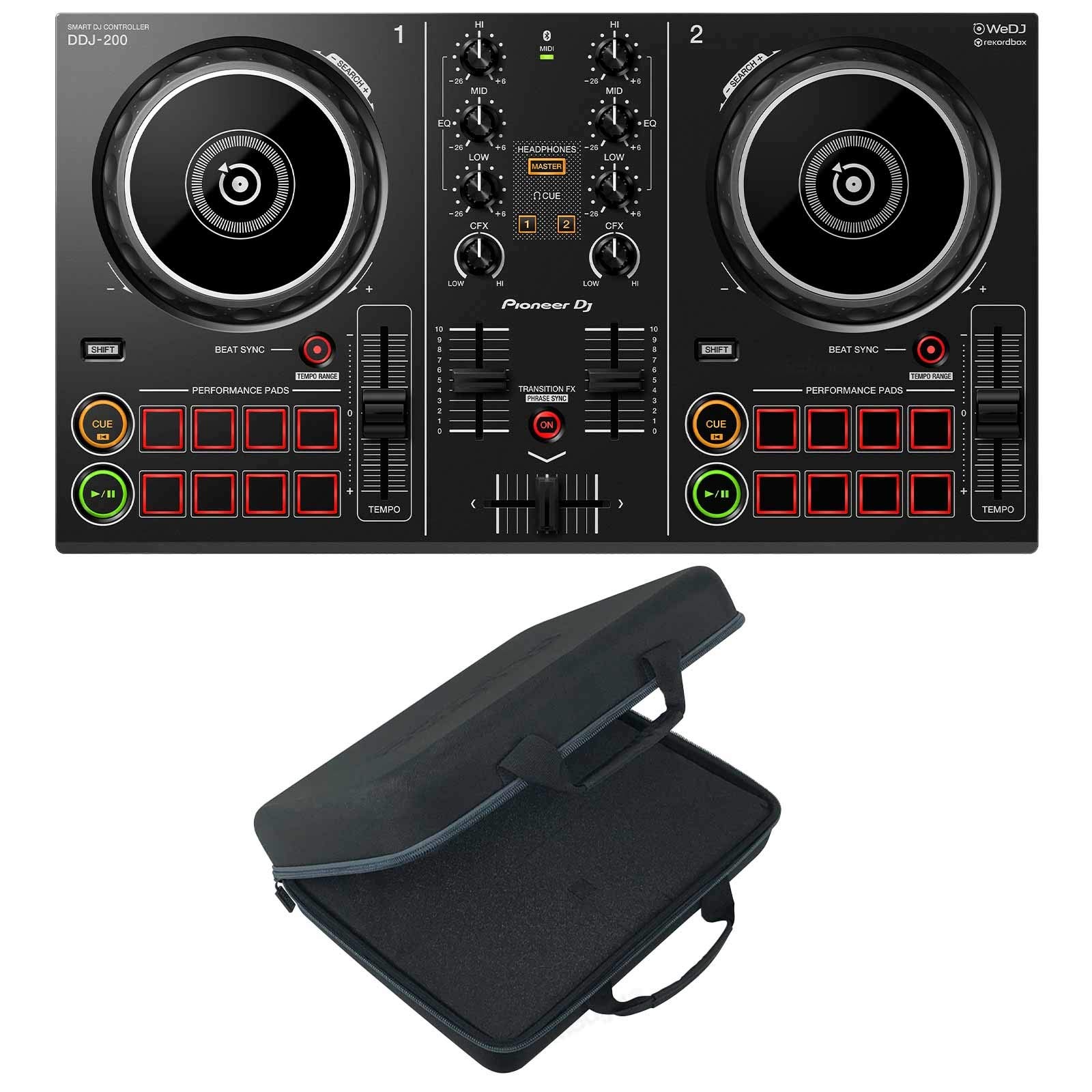 Pioneer DDJ-200 DDJ200 Portable Smartphone Tablet PC/Mac DJ Controller w Case