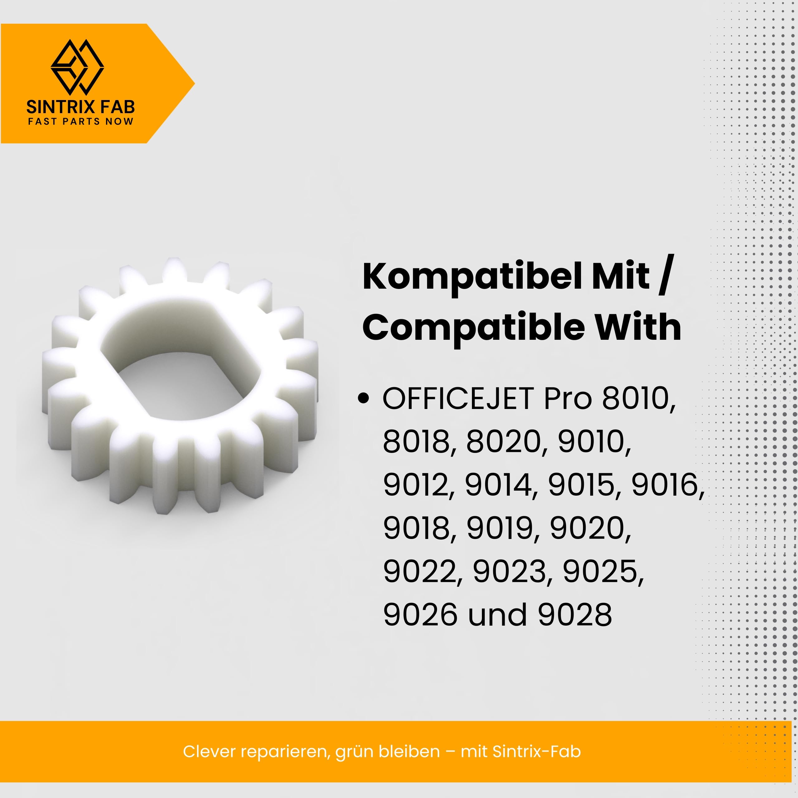 Alimentatore 2 pezzi di ricambio per ingranaggi – Compatibile con HP OfficeJet Pro 8010 8018 8020 8022 9010 9012 9014 9015 9016 9018 9019 9020 9022 9023 9025 9026 9028 stampante – Ruota
