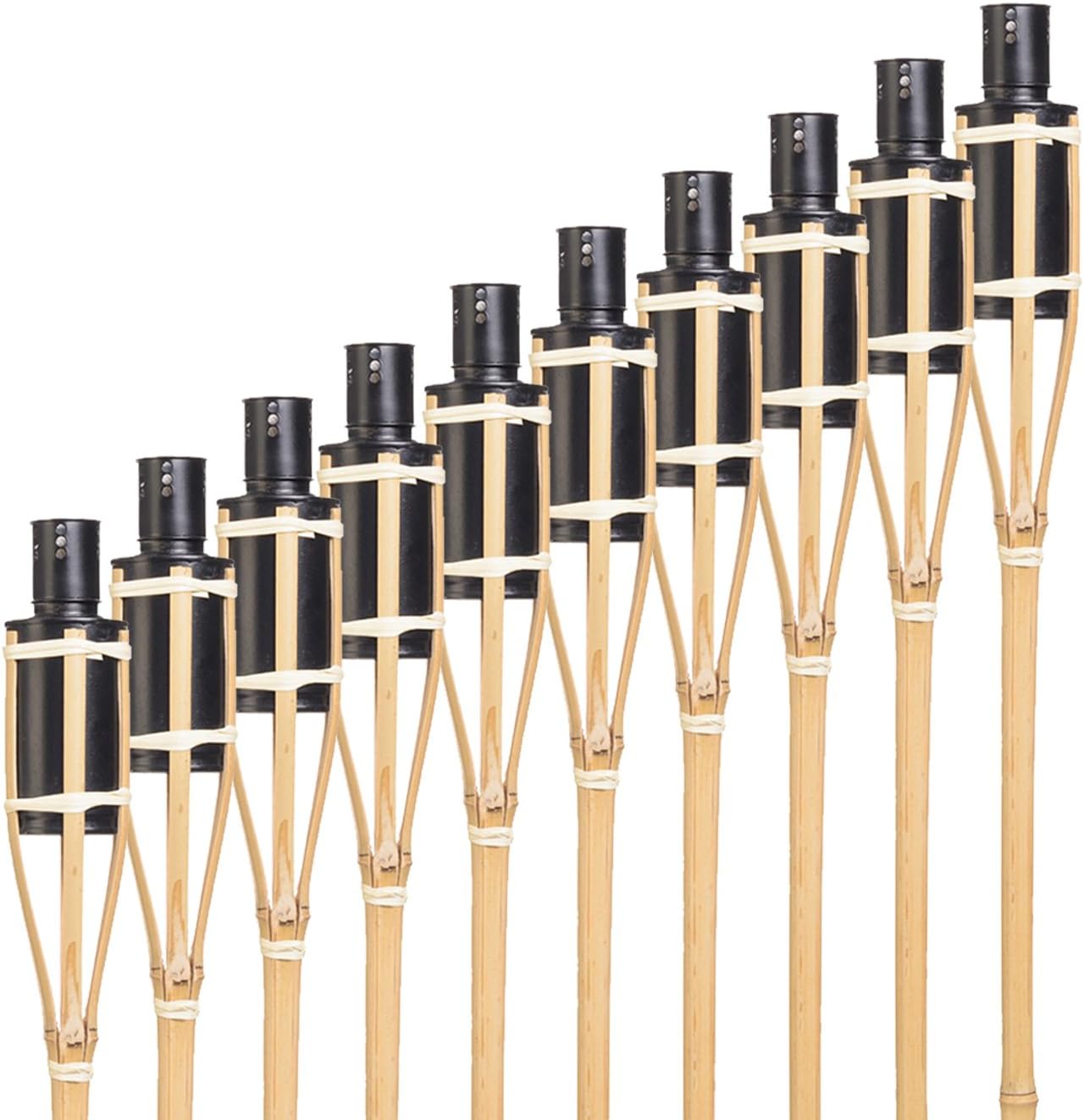Hussala Turin Garden Torch Bamboo Tiki Torch 60 cm - 10 pieces