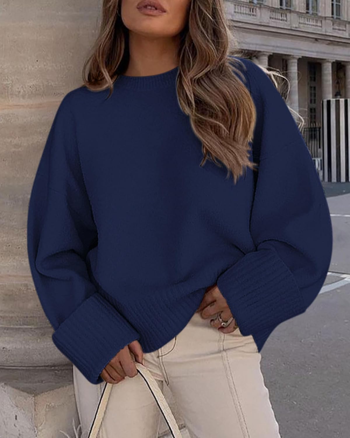 PRETTYGARDEN Women's Fall Oversized Sweaters Casual Crewneck Pullover Long Sleeve Fuzzy Chunky Knit Tops Blouse - Image 5