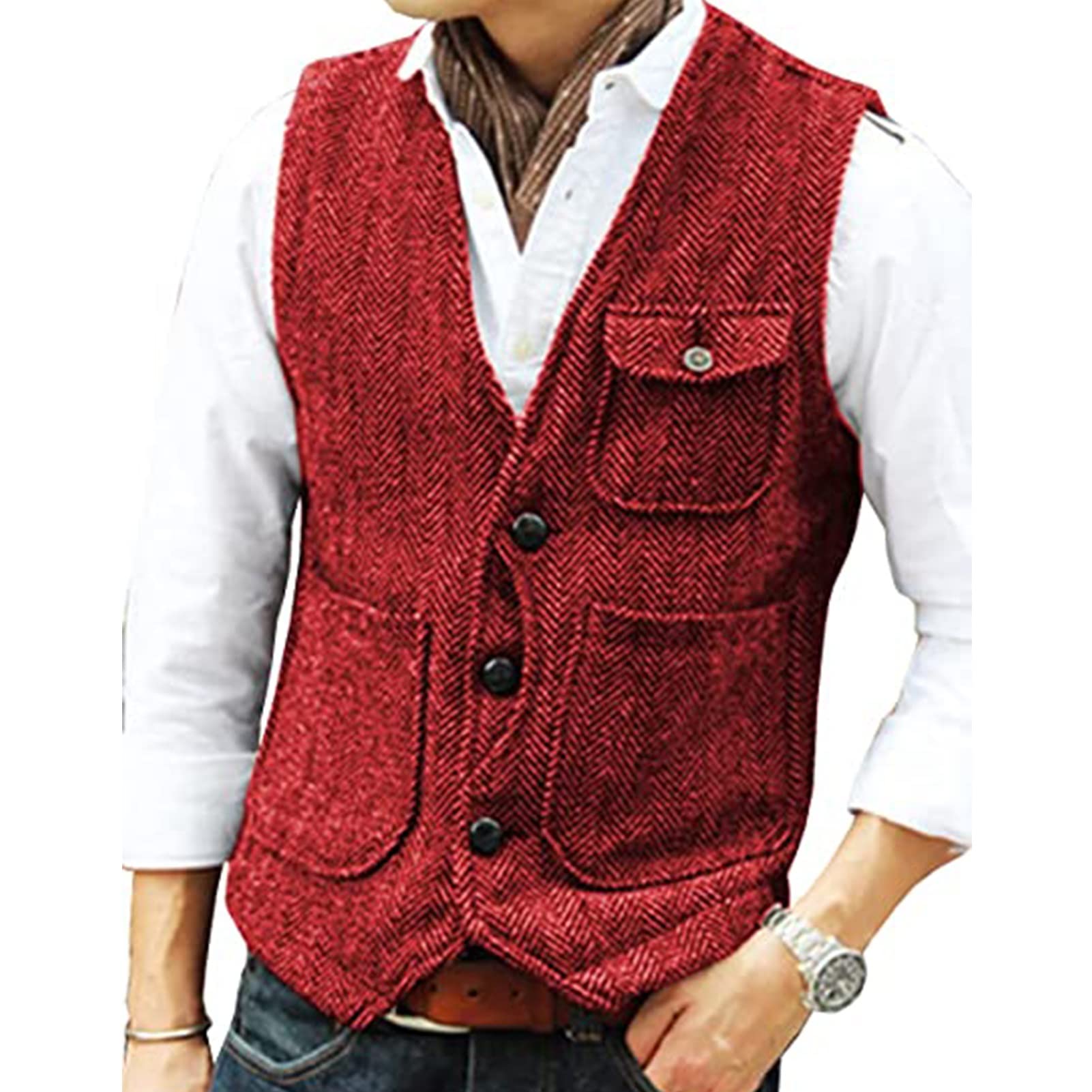 Amazon.com: Mens Slim Fit Suits Vests 