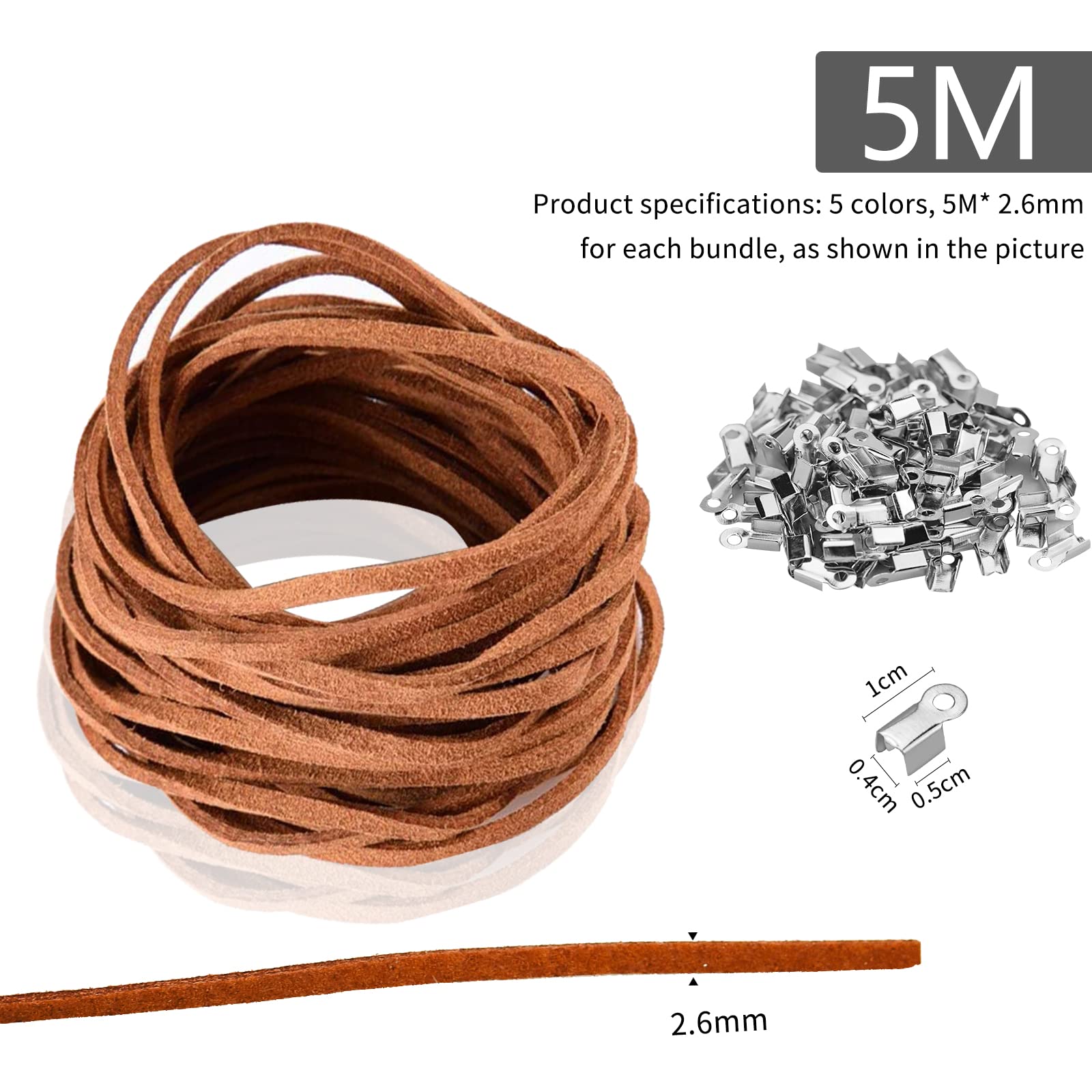Faux Wildleder Schnur Set - 4x5m Lederband Mit Verschlüssen Für DIY Schmuck