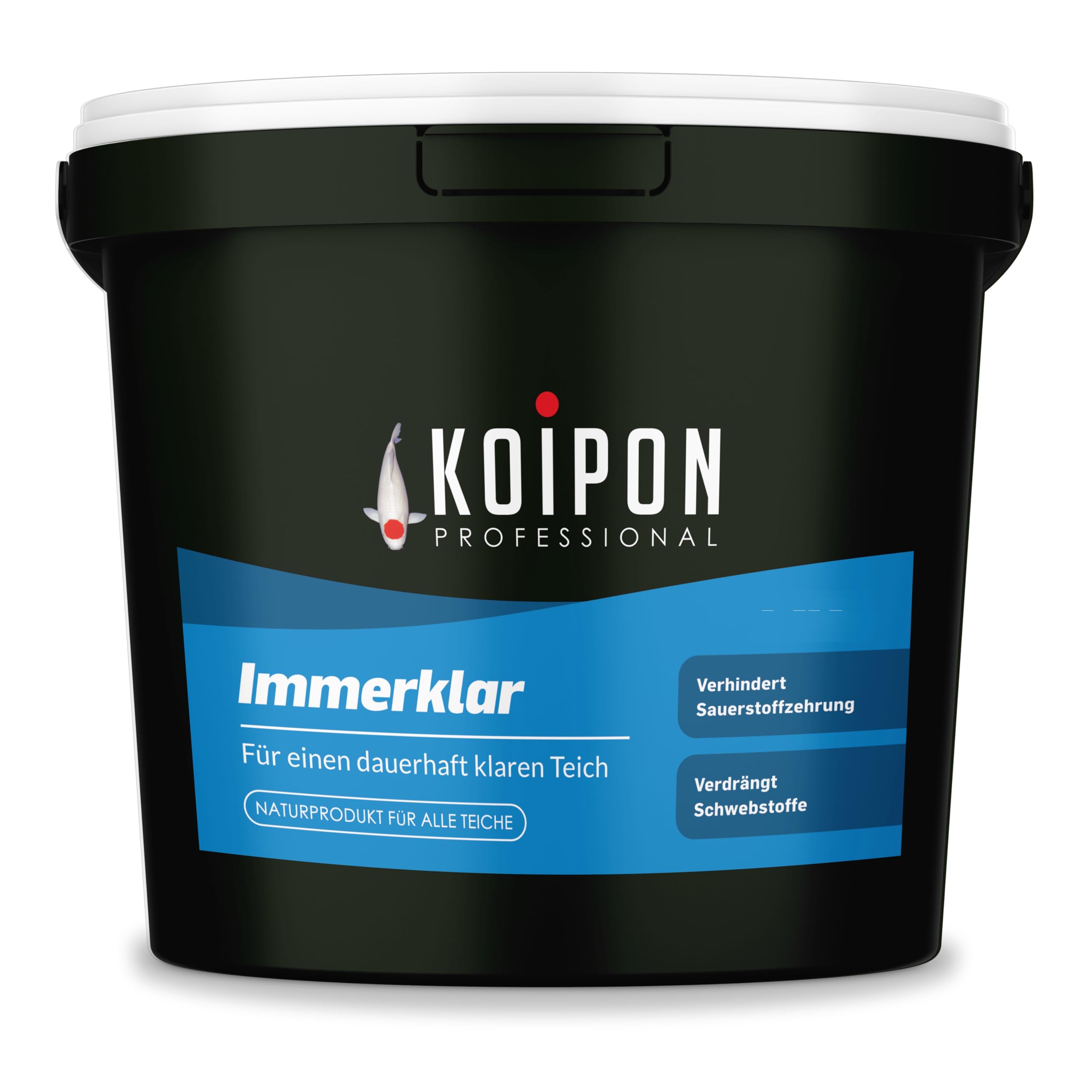 KOIPON Immerklar 1 kg, Natürlicher Teichwasseraufbereiter für dauerhaft klares Teichwasser, Gegen Schwebealgen und trübes Wasser im Gartenteich