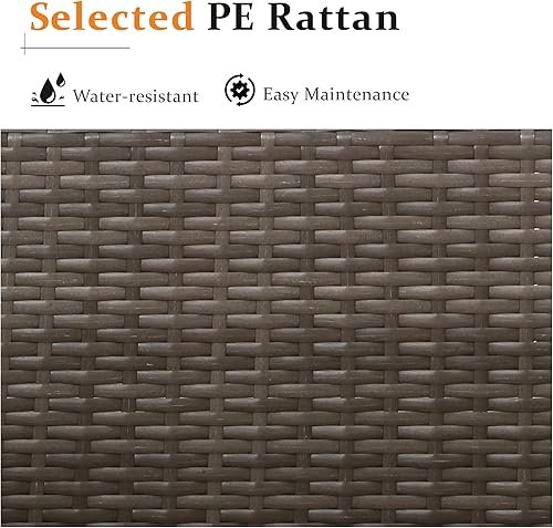 Miniatura 6 de Wisteria Lane Sofá de patio al aire libre de 2 piezas, muebles seccionales de mimbre para exteriores con cojín, sofá biplaza adicional para patio