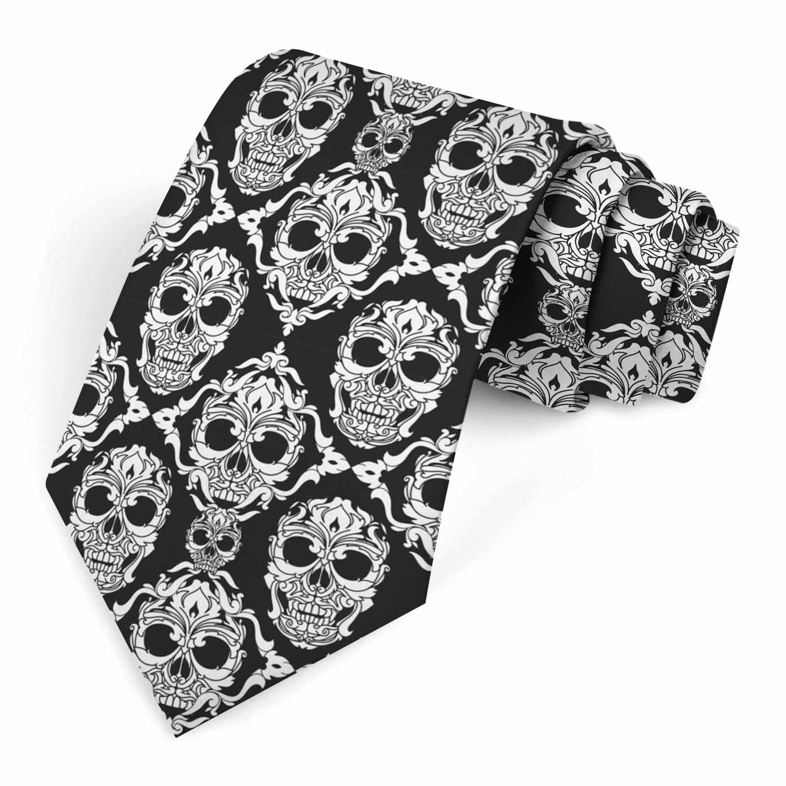 Muntayson Vintage Skull Men's Tie Men's Necktie Tie for Men Wedding Holiday Party