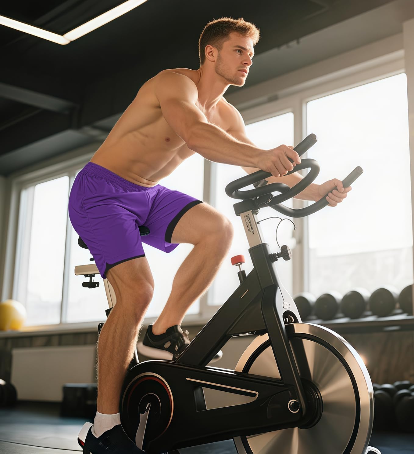 Aolesy Men's 2 in 1 Running Shorts 5" Workout Gym Athletic Shorts for Men Quick Dry Lightweight Training Shorts with Pockets - Image 3