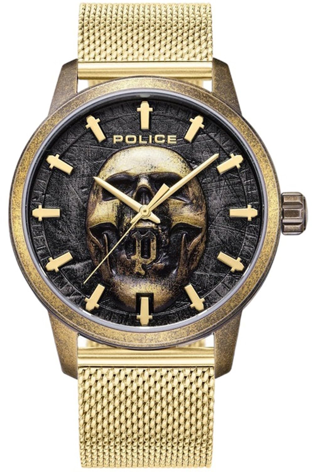 Police Watches raho Reloj para Hombre Analógico de Cuarzo con Brazalete de Acero Inoxidable PEWJG0005504