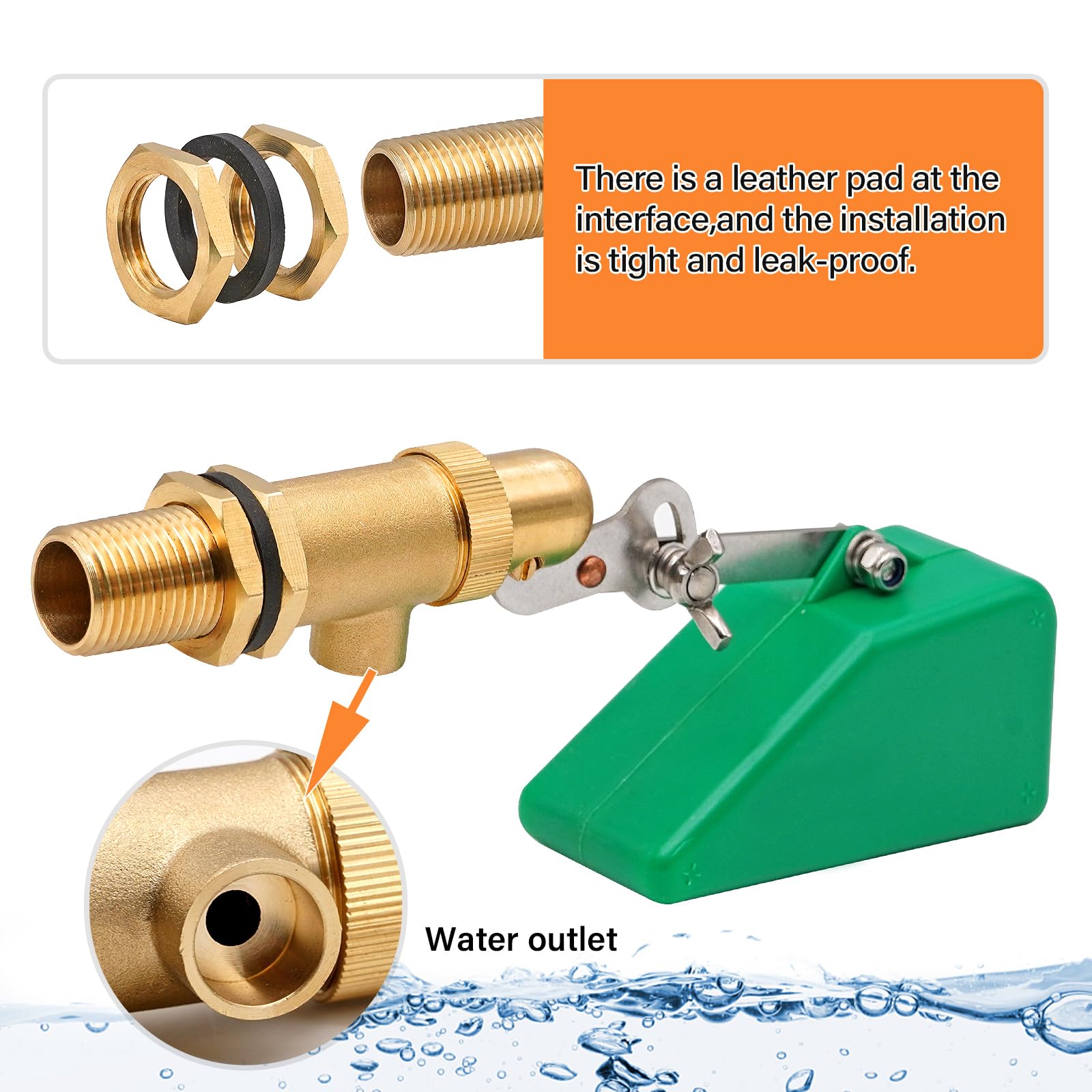 2Pcs Valvola a Galleggiante per Acqua da 1/2 Pollice Valvola di Controllo Automatica del Livello Dell'Acqua con Tubo in Acciaio Inox Valvole Galleggianti per Abbeveratoi